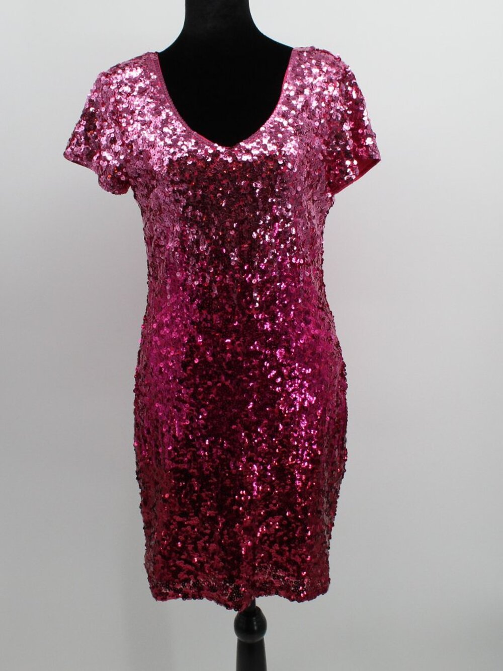 Ombre Sequin Dress Burgundy Red‎ by Maner Holiday Cocktail Party Glimmer Sz Med